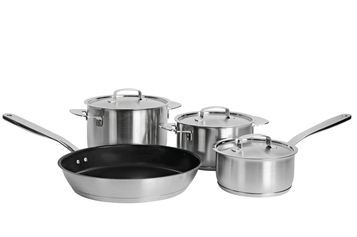 Комплект посуды All Steel с логотипом Miele 4 предмета KMTS 5704-2 Miele купить в Набережныечелнах | Всегда в наличии! | Артикул 11945190 | Официальный сайт